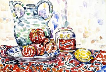 (image for) Handmade oil painting Copy paintings of famous artists Paul Signac's painting, Still LIfe with Jug